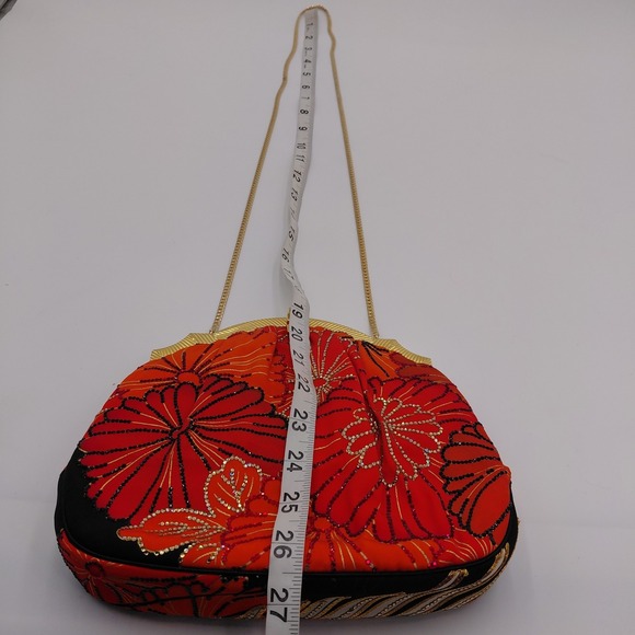 Vtg Judith Leiber Minaudière Bag Purse 70s 80s Gold Comb & Mirror Italy crystals - Picture 8 of 11